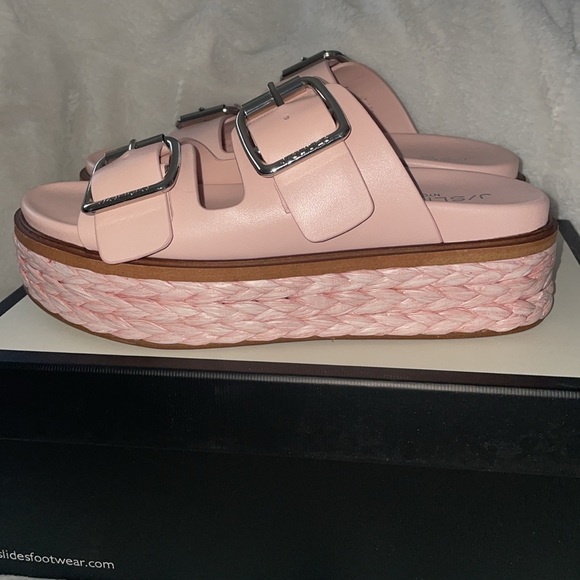 NWT J/SLIDES BONNIE Light Pink Leather Sandal - Picture 10 of 15
